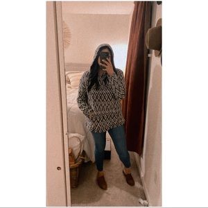 American Eagle Western Vibe Hoodie Bohemian Navy Diamond